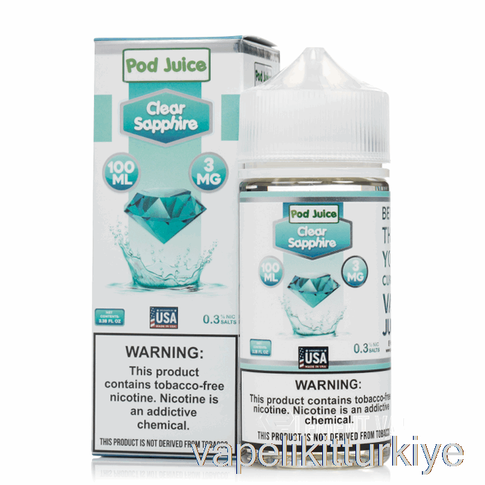 Vape Elektronik Sigara şeffaf Safir - Kapsül Suyu - 100ml 3mg